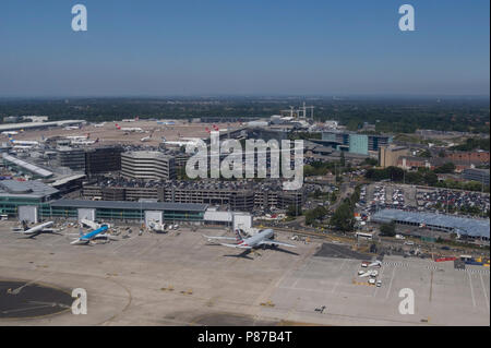 An aerial view of Manchester Airport. Stock Photo