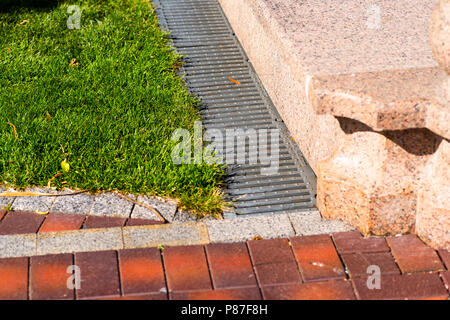 Rainwater gutters for rain along Stock Photo