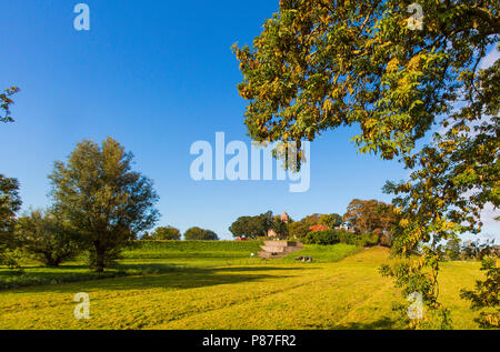 terp dorp Hegebeintum, artificial dwelling hill village Hegebeintum Stock Photo