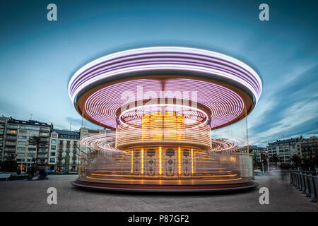 the only merry go roung of la concha Stock Photo