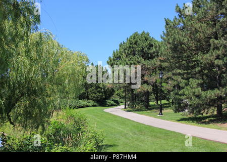 Northwestern University Park on the Lake in Evanston, Illinois on a beautiful sunny summer day. Stock Photo