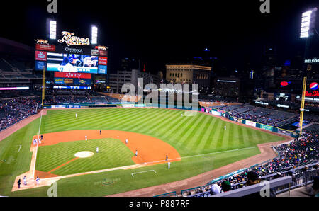 Comercia park baseball arena in Detroit Michigan the home of Tigers in the evening Stock Photo