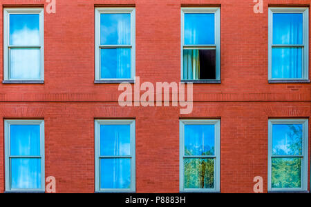 One Window Open in Brick Wall Stock Photo