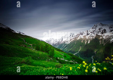 Lotschental Zwitserland, Lotschental Switzerland Stock Photo