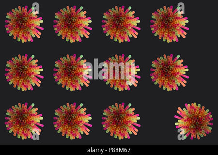 Creative view of drinking straws for party on black background in neon colors. Template. Top view. Stock Photo