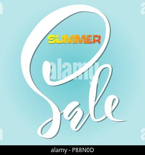 Summer sale. Typography design template. Modern calligraphy. Vector illustration. Stock Vector