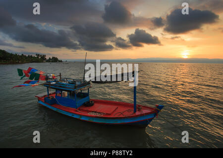 Thai fishing boat used as a vehicle for finding fish in the sea