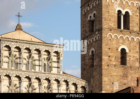 Campanile, Bell tower and Cathedral of San Martino, Cattedrale San Martino, in the Piazza San Martino, Lucca, Tuscany, Italy, Europe, Stock Photo