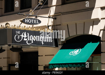 The Algonquin Hotel, the famous writes place to stay in New York City Stock Photo