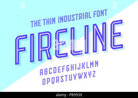 Alphabet and font Fire Line Stock Vector