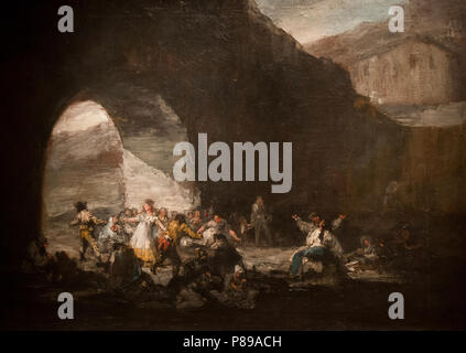 Francisco de Goya y Lucientes - Fiesta popular bajo un puente (1808-12) Stock Photo