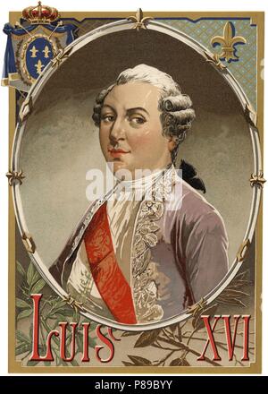 Luis XVI (1754-1793), rey de Francia y de Navarra. Grabado de 1896. Stock Photo