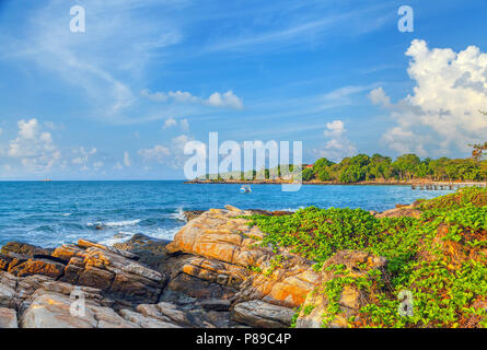 Sunrise over the island of Koh Samet in Thailand. Stock Photo