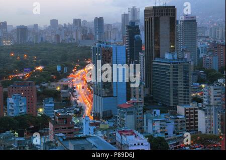 Sabana Grande Caracas Business District from El Recreo Shopping Mall. Caracas Venezuela. Marcos Kirschstein and Vicente Quintero. Stock Photo