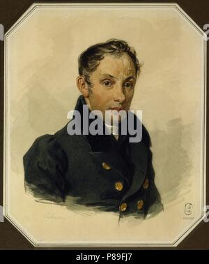 Portrait of the poet Vasily Zhukovsky (1783-1852). Museum: A. Pushkin Memorial Museum, St. Petersburg. Stock Photo