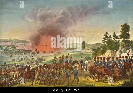 Retreat of the Grande Armée from Leipzig on 19 October 1813. Museum: A. Pushkin Memorial Museum, St. Petersburg. Stock Photo