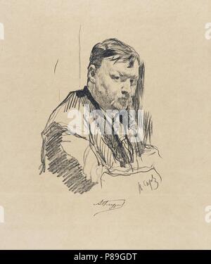 Portrait of the composer Alexander Glazunov (1865-1936). Museum: State Russian Museum, St. Petersburg. Stock Photo