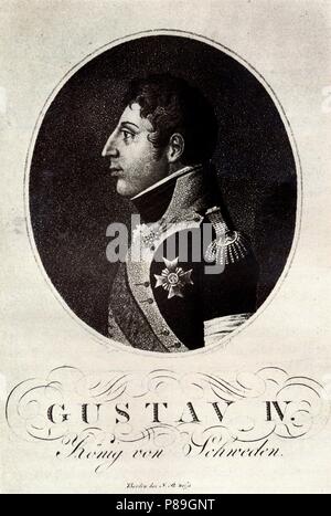 Portrait of Gustav IV Adolf of Sweden. Museum: Russian National Library, St. Petersburg. Stock Photo