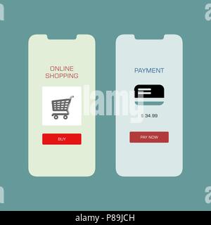 Shopping application smartphone interface vector template. Mobile app ...