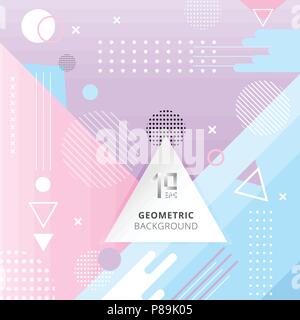 Abstract trendy geometric flat pattern pastel color style background for brochure, flyer or presentations design. Vector illustration Stock Vector