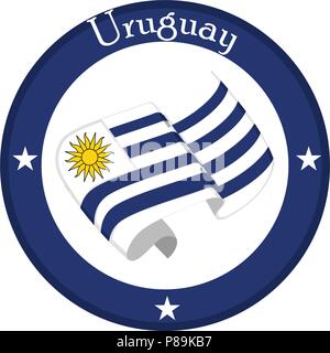 Premium Vector  Uruguay national flag football crest