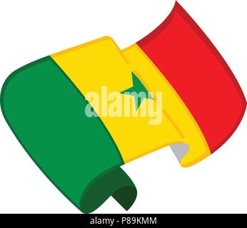 Isolated flag of Senegal Stock Vector