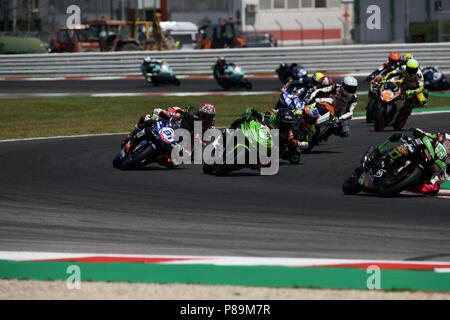 Misano Adriatico, Italy. 08th July, 2018. Race SSP 300 81 during the Motul FIM Superbike Championship - Italian Round Sunday race during the World Superbikes - Circuit PIRELLI Riviera di Rimini Round, 6 - 8 July 2018 on Misano, Italy. Credit: Fabio Averna/Pacific Press/Alamy Live News Stock Photo