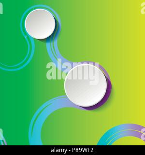 Colorful vector background with two paper plates. Stock Vector