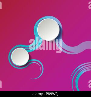Minimalistic colorful background with two paper plates. Stock Vector