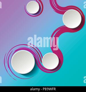 Modern vector gradient with four paper plates. Trendy background image. Stock Vector