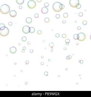 Background with shiny soap bubbles Stock Vector