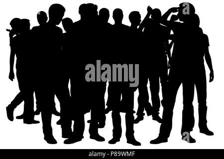 Illustration of a crowd isolated on white Stock Photo