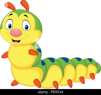 Cartoon caterpillar isolated on white background Stock Vector