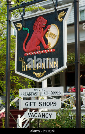Advertisement sign of Red Lion Inn, Stockbridge, Berkshire County, Massachusetts, USA Stock Photo