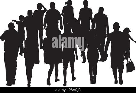 Illustration of a group of people isolated on white Stock Vector