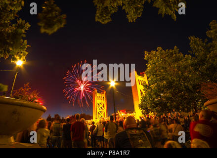 Sacramento July 4th fireworks Stock Photo