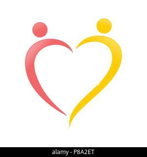Love Shape Abstract Swoosh Vector Symbol Graphic Logo Design Template Stock Vector