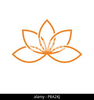 Lotus Artistic Line Vector Symbol Graphic Logo Design Template Stock Vector