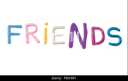 Handmade modeling clay word friends. Stock Vector