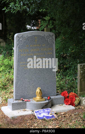 The grave of British racing driver Peter John Collins at St Mary`s ...