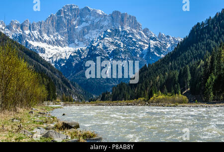 Rapid river in the Dolomites, Veneto, Region, Italy Stock Photo