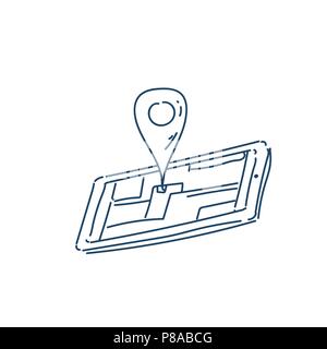 smartphone mobile map navigation applications concept on white background sketch doodle vector illustration Stock Vector