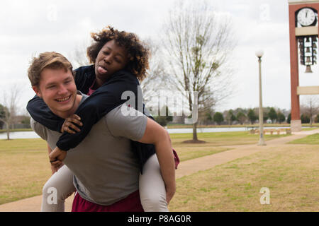 Two friends playing together. Stock Photo