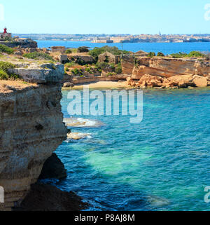 Spiaggia Massolivieri beach summer sea landscape (Siracusa, Sicily, Italy) Stock Photo