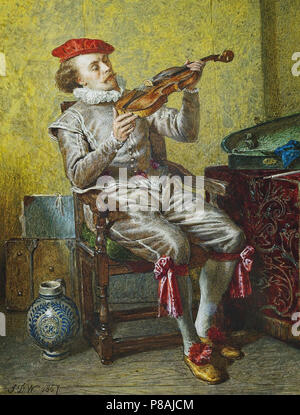 Watson  John Dawson - Portrait of the Artist as a Violinist Stock Photo