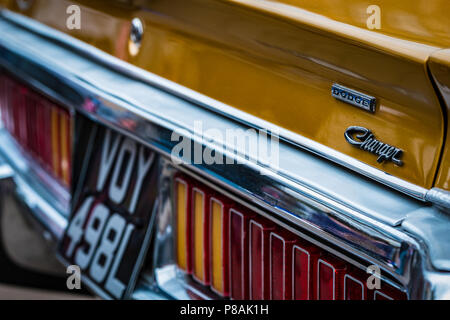 Deatail of a Dodge Charger, one of Americas iconic cars. Stock Photo