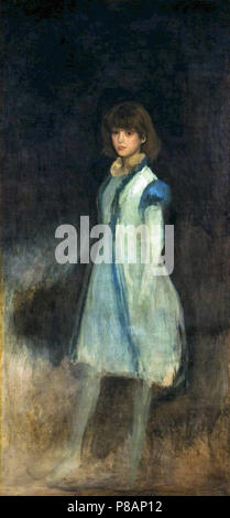 Whistler  James Mcneill - the Blue Girl - Portrait of Connie Gilchrist Stock Photo