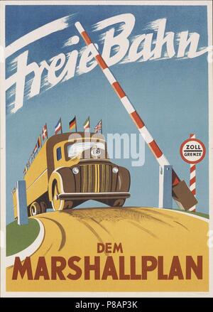 Free passage for the Marshall Plan. Museum: PRIVATE COLLECTION. Stock Photo