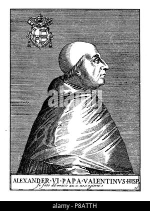 Pope Alexander VI. Born in 1431, elected pope in 1492, died in 1503,   1923 Stock Photo