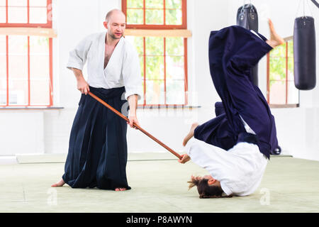 Man and Woman Having Aikido Knife Fight Stock Image - Image of aikido,  wooden: 46778617